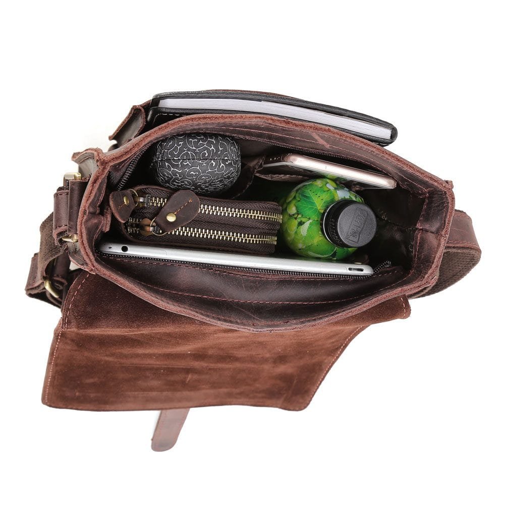 Full Grain Cowhide Leather Handmade Men Messenger Crossbody Vintage Satchel Bag Article: SCB-ML001 - Image 6