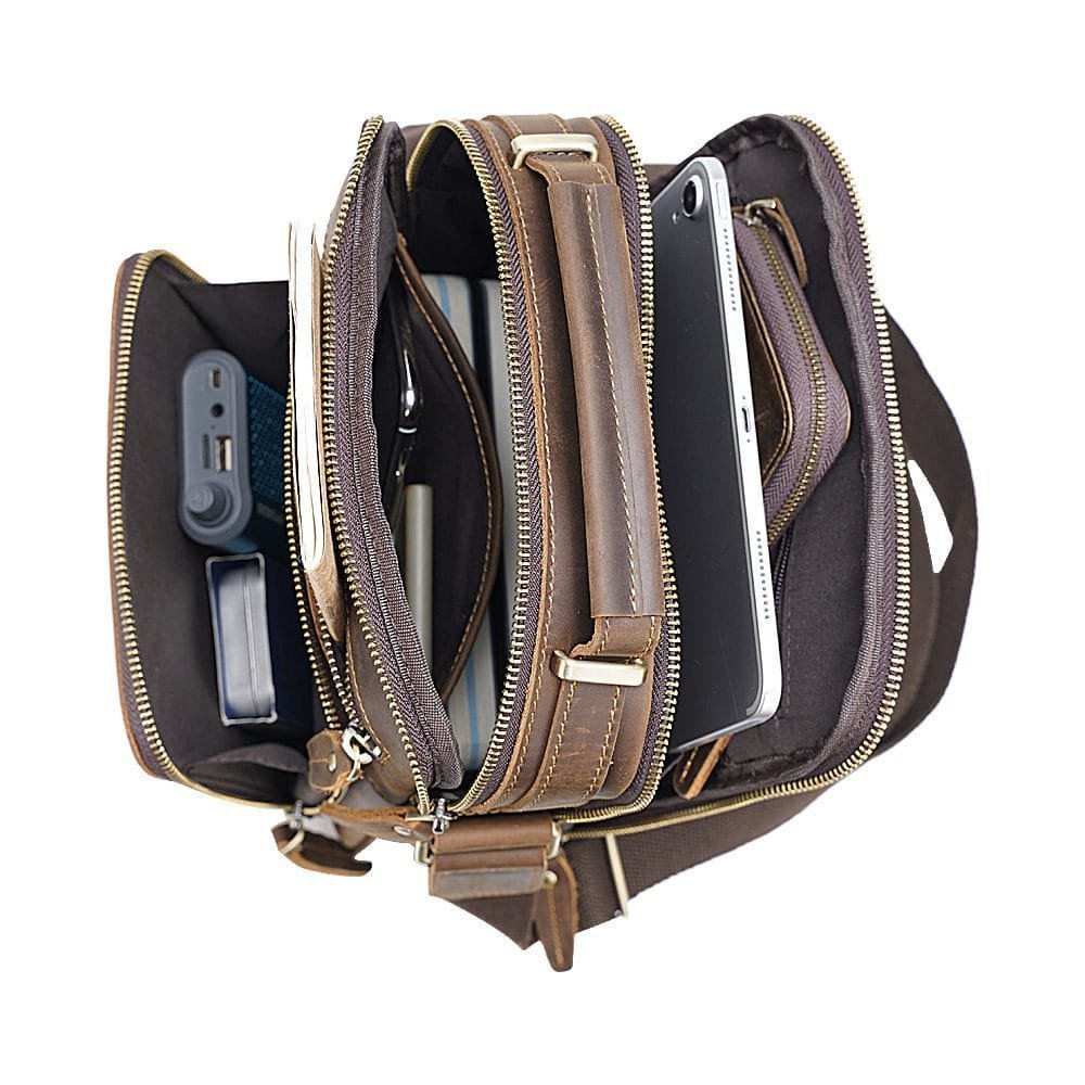 Full Grain Cowhide Leather Handmade Men Messenger Crossbody Satchel Bag Article: SCB-ML006 - Image 3