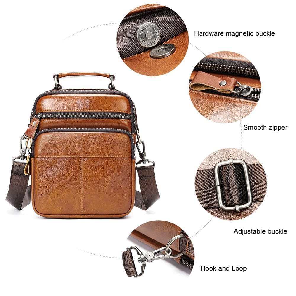 Full Grain Cowhide Leather Handmade Men Messenger Crossbody Satchel Bag Article: SCB-ML011 - Image 3