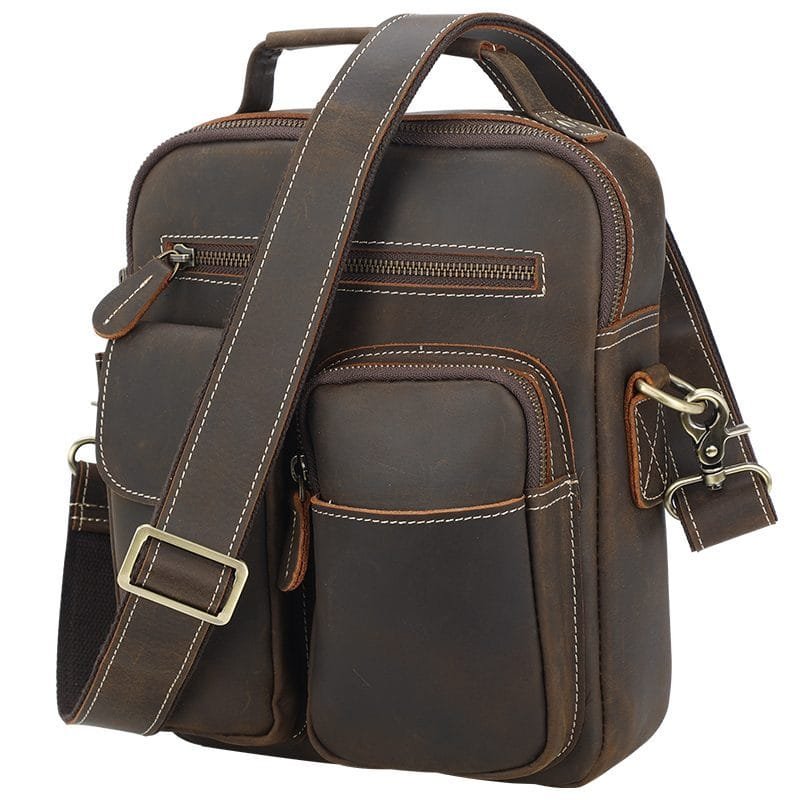 Full Grain Cowhide Leather Handmade Men Messenger Crossbody Satchel Bag Article: SCB-ML014 - Image 3