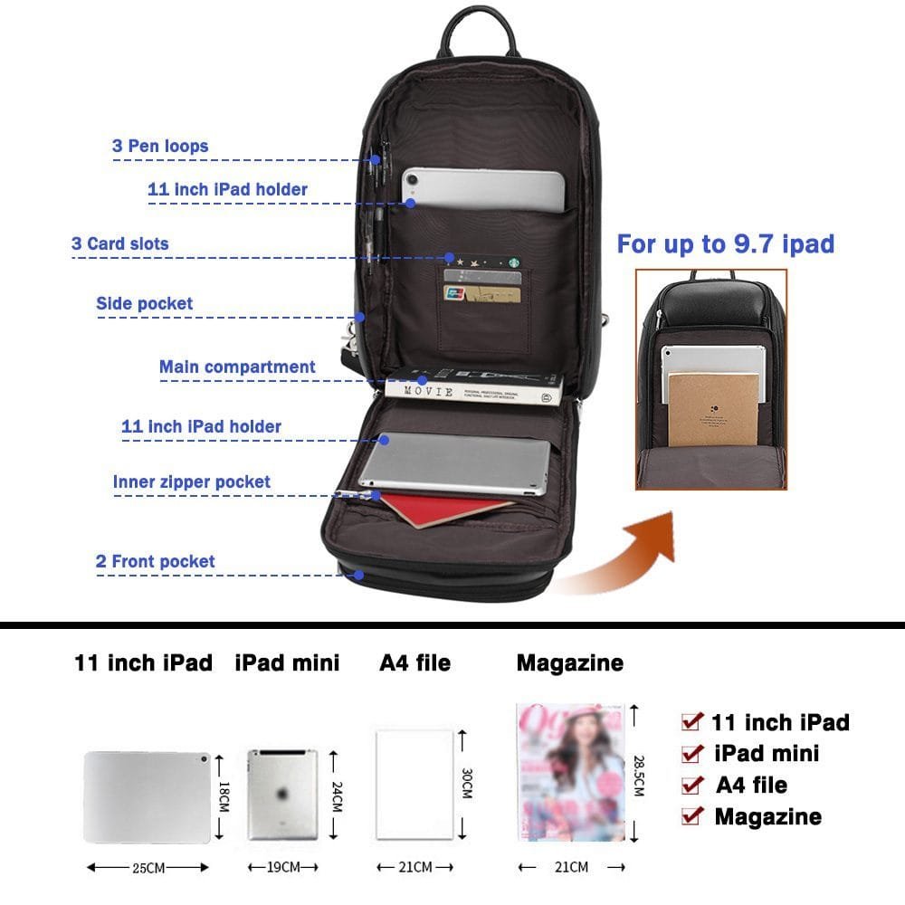 Full Grain Cowhide Leather Crossbody Sling Chest Pack One Shoulder Bag Article: SCB-ML017 - Image 3