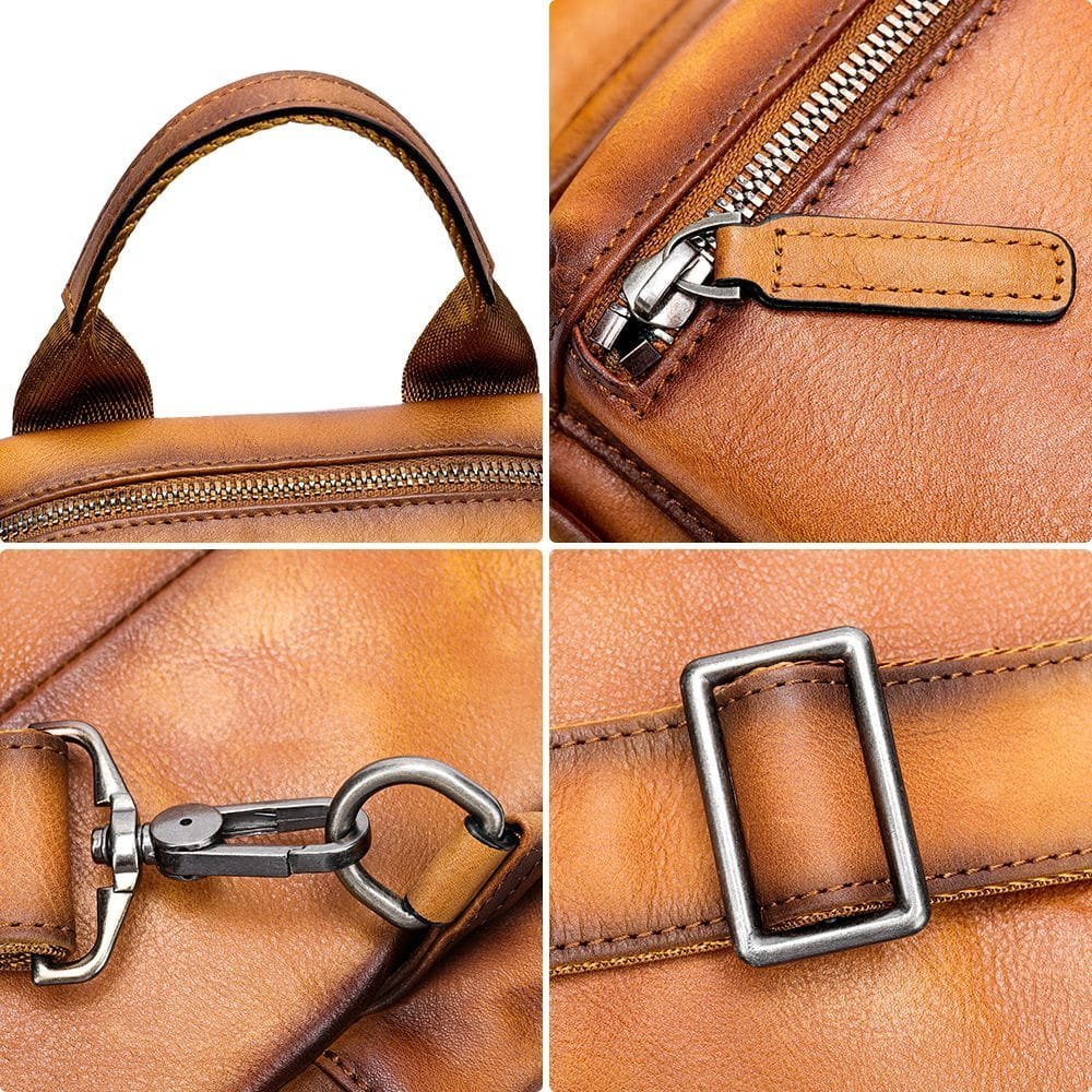 Full Grain Cowhide Leather Crossbody Sling Chest Pack One Shoulder Bag Article: SCB-ML028 - Image 3