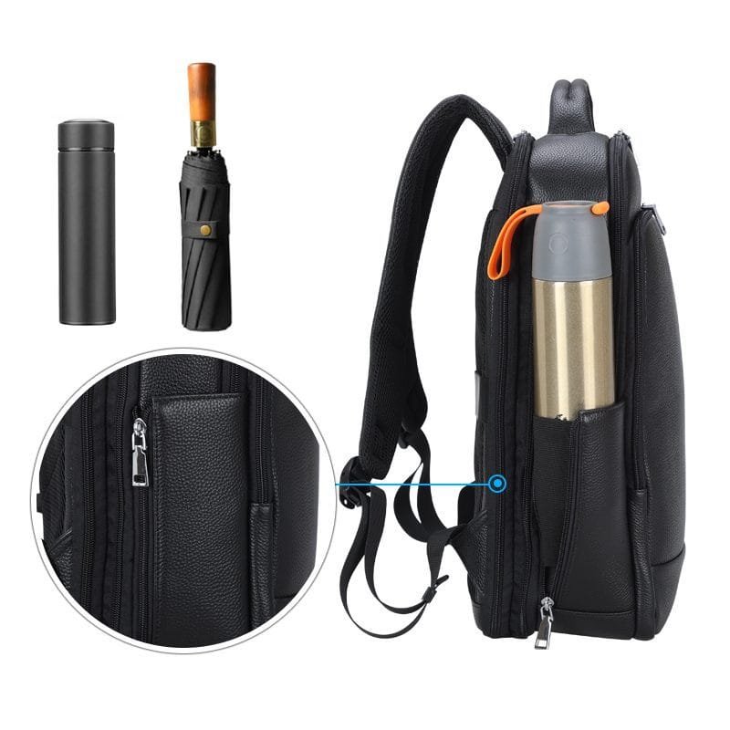 High Quality Mens Full Grain Cowhide Leather Office Laptop College Backpack Article: BPK-FL0011 - Image 3
