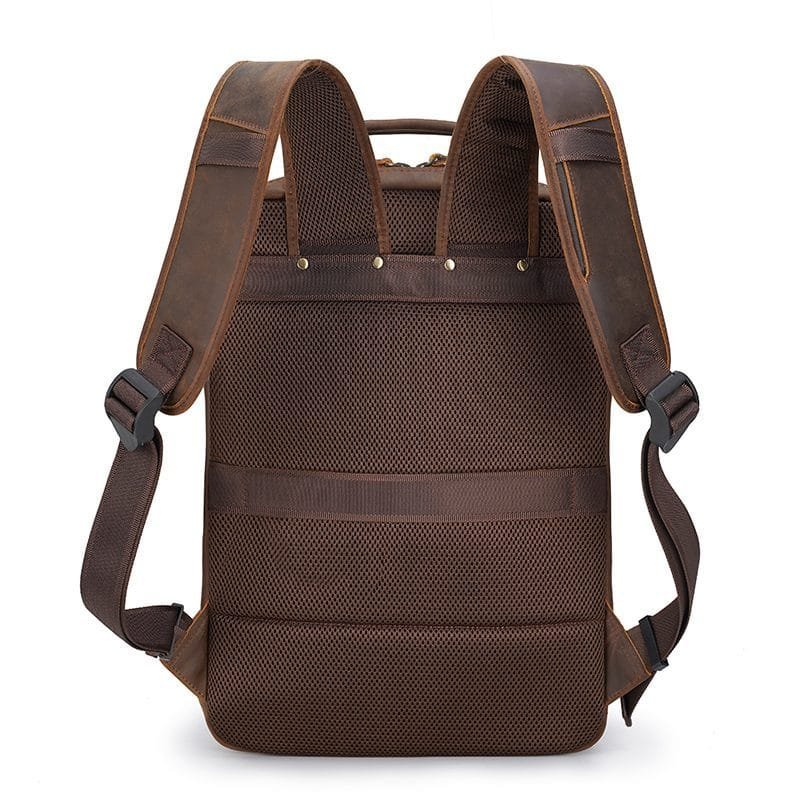 High Quality Mens Full Grain Cowhide Leather Office Laptop College Backpack Article: BPK-FL0013 - Image 3