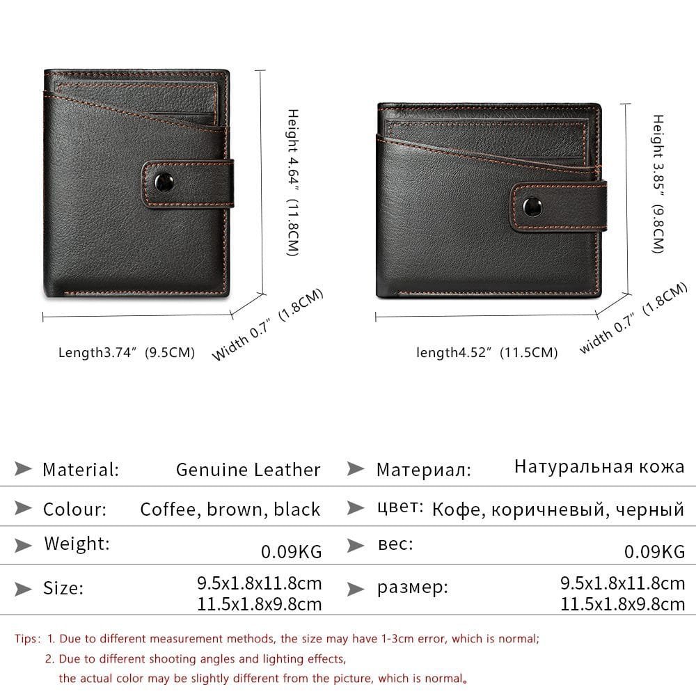 Full Grain Cowhide Leather Man Real Leather Wallet Article: WLT-ML016 - Image 3