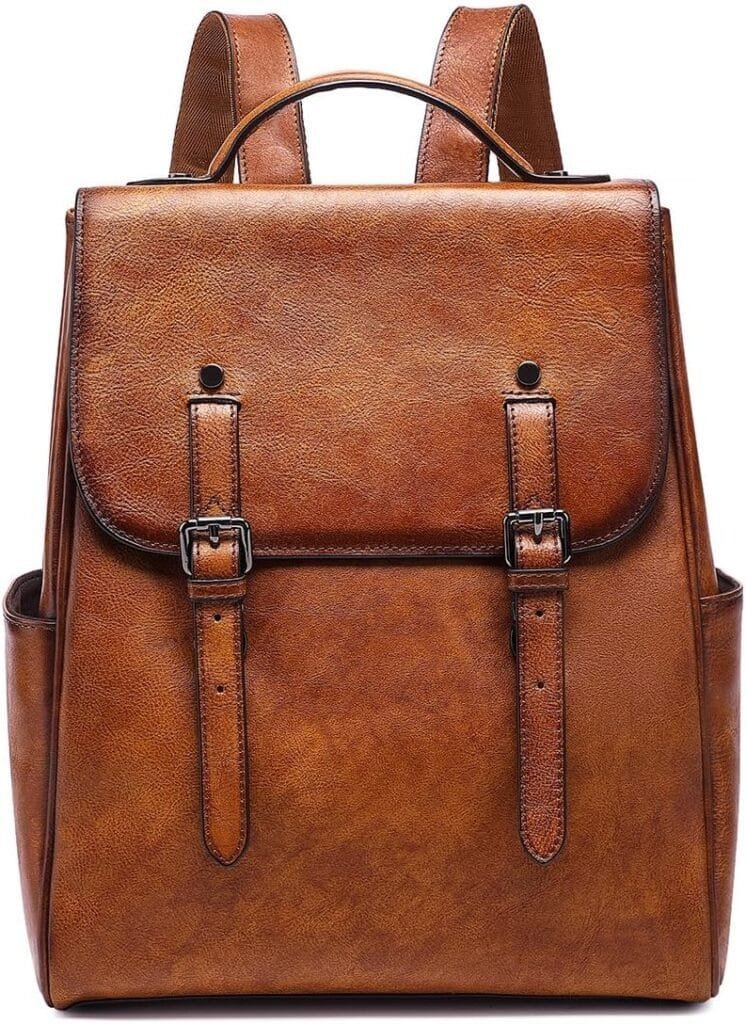 High Quality Women Vintage Full Grain Cowhide Leather Office Laptop College Backpack Article: BPKW-FL016