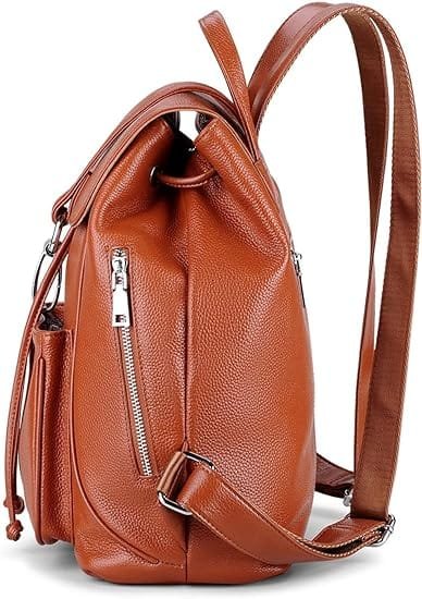 High Quality Women Vintage Full Grain Cowhide Leather Office Laptop College Backpack Article: BPKW-FL015 - Image 5