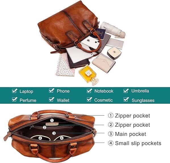 Tote Bag for Women Large Shoulder Handbag Work Full Grain Cowhide Leather Article: HT-FL021 - Image 6
