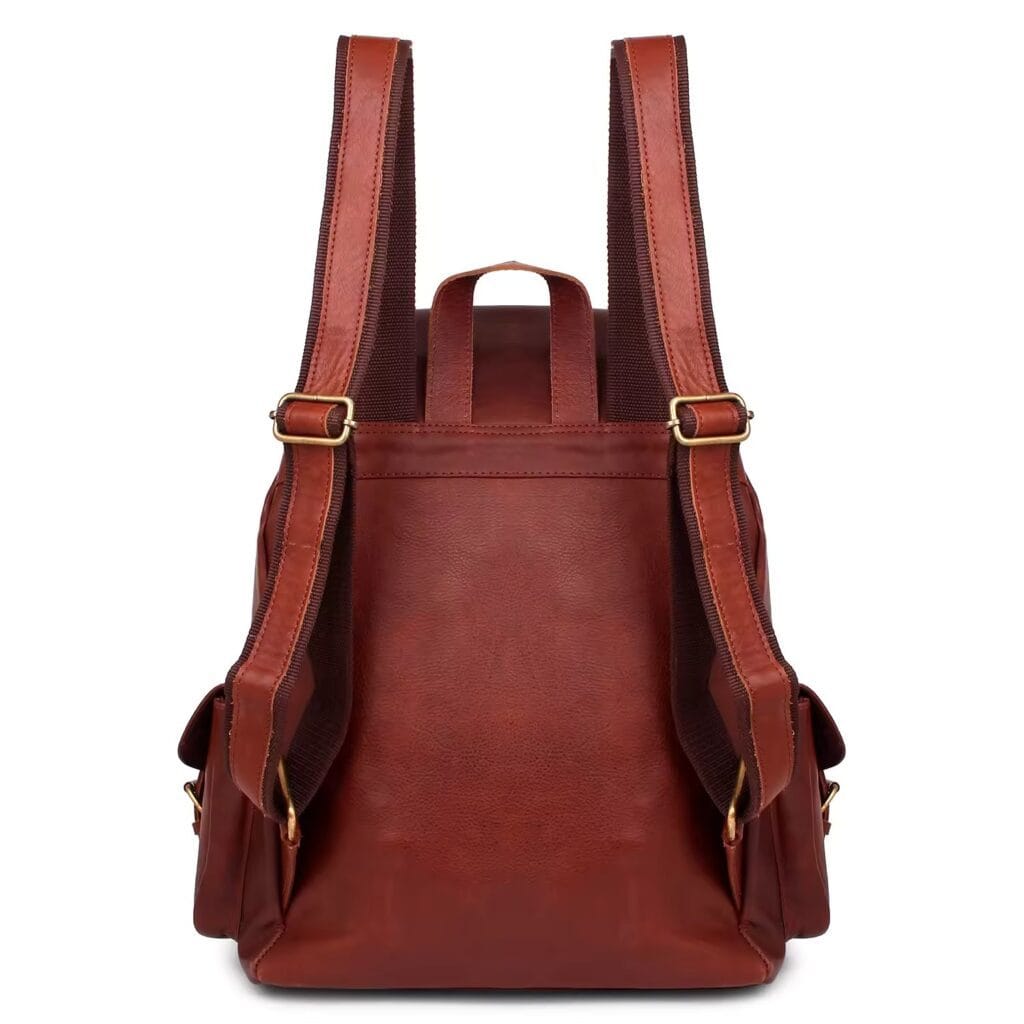 High Quality Women Vintage Full Grain Cowhide Leather Office Laptop College Backpack Article: BPKW-FL014 - Image 5