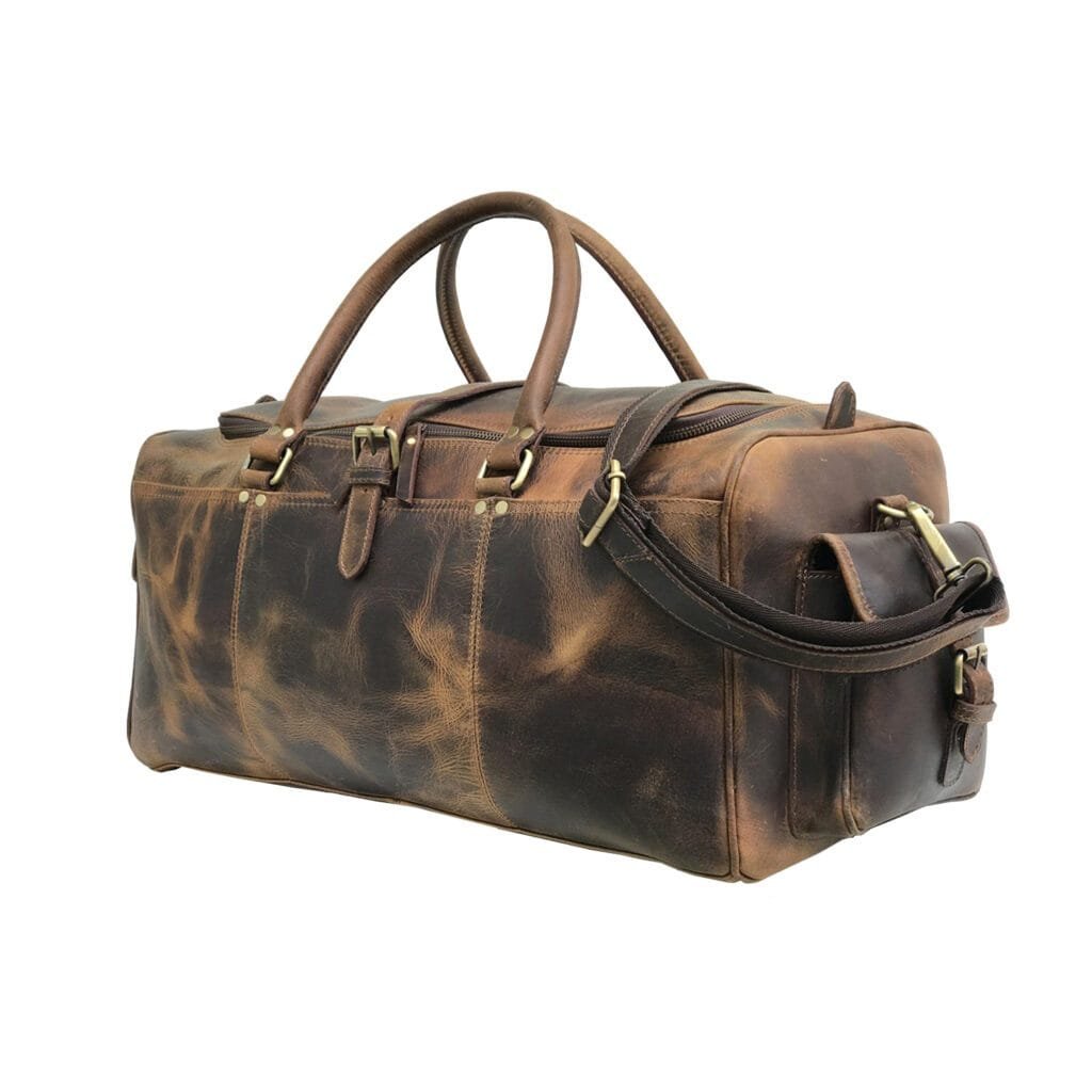 Full Grain Cowhide Leather Travel Bag Duffel Bag Weekend Outdoor for Men Article: DFL-ML015 - Image 7