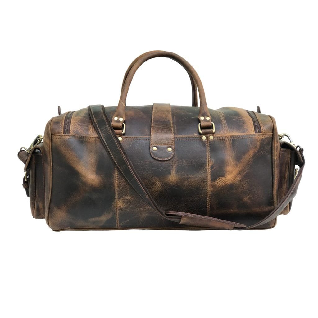 Full Grain Cowhide Leather Travel Bag Duffel Bag Weekend Outdoor for Men Article: DFL-ML015 - Image 6