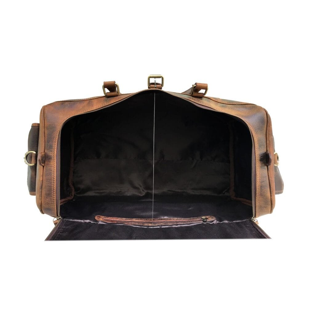 Full Grain Cowhide Leather Travel Bag Duffel Bag Weekend Outdoor for Men Article: DFL-ML015 - Image 3