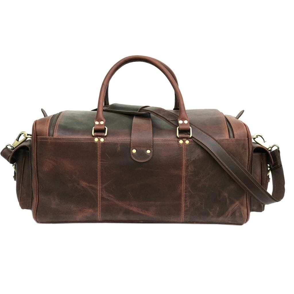 Full Grain Cowhide Leather Travel Bag Duffel Bag Weekend Outdoor for Men Article: DFL-ML012 - Image 5