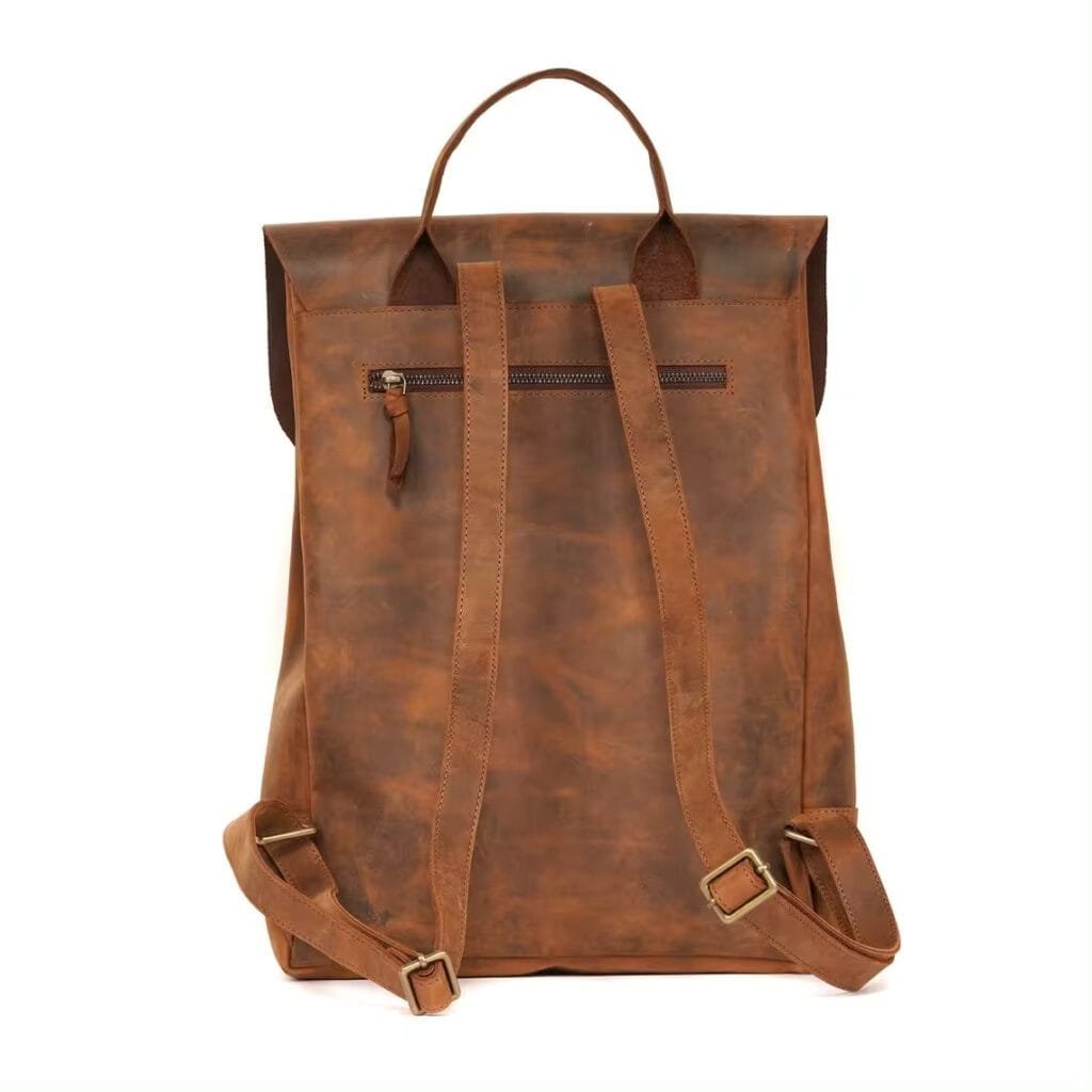 High Quality Women Vintage Full Grain Cowhide Leather Office Laptop College Backpack Article: BPKW-FL012 - Image 5