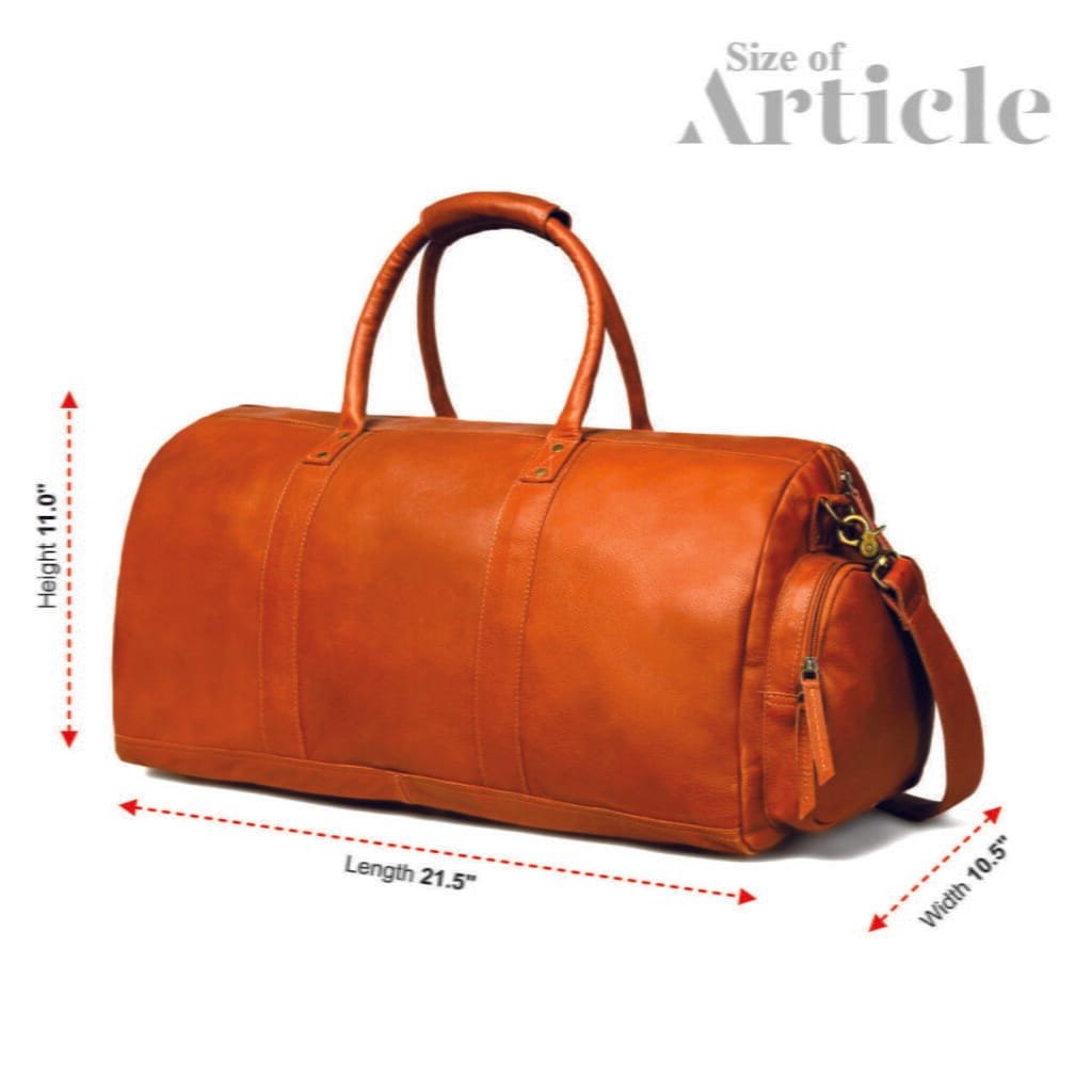 Cowhide Full Grain Leather Duffle Bag for Men - Image 9