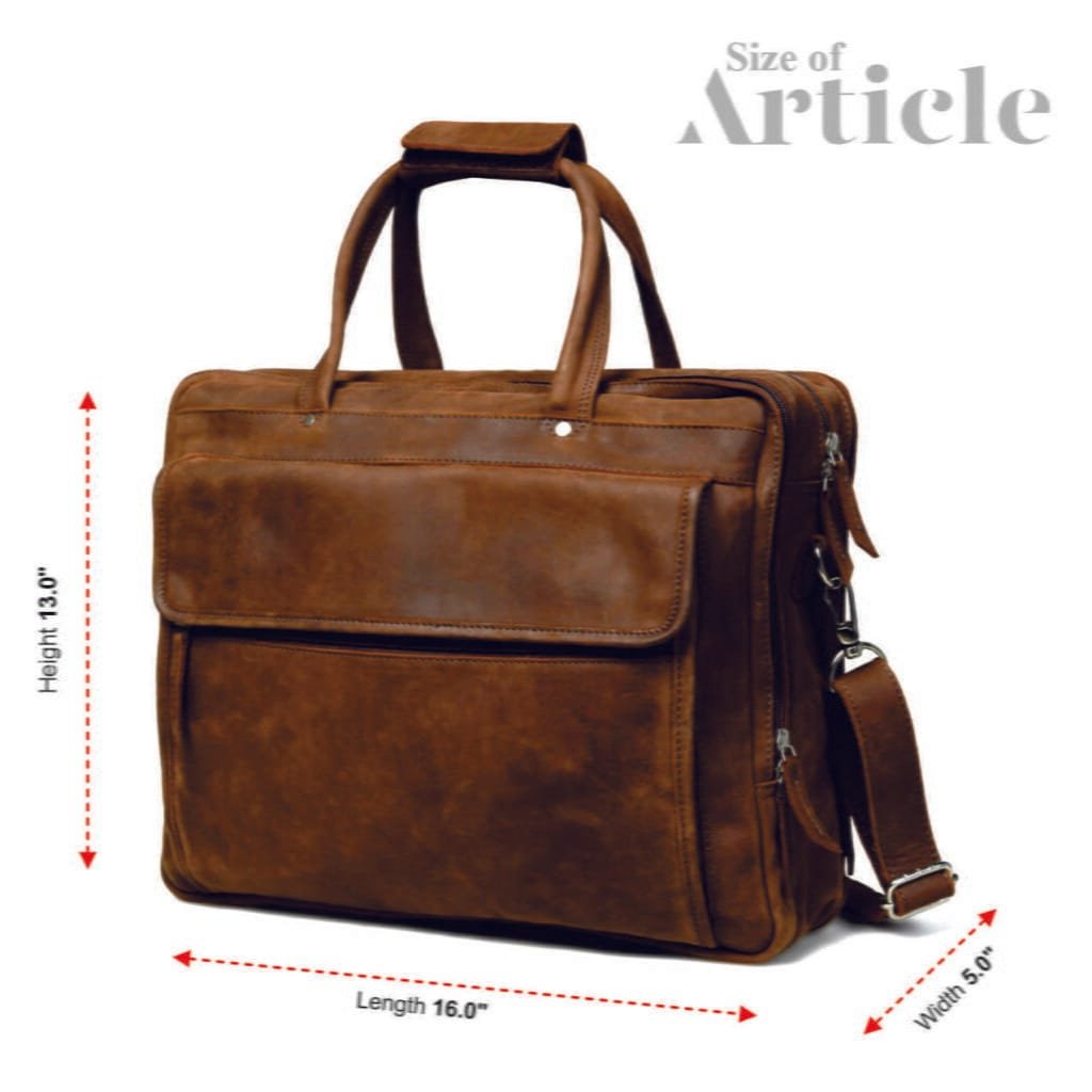 Full Grain Cowhide Leather Briefcase for Men - Image 5