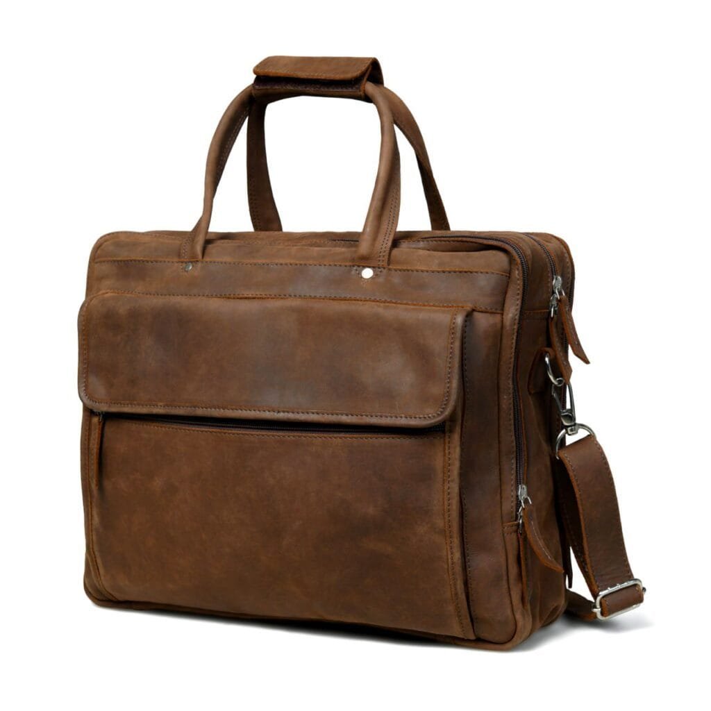 Full Grain Cowhide Leather Briefcase for Men - Image 7