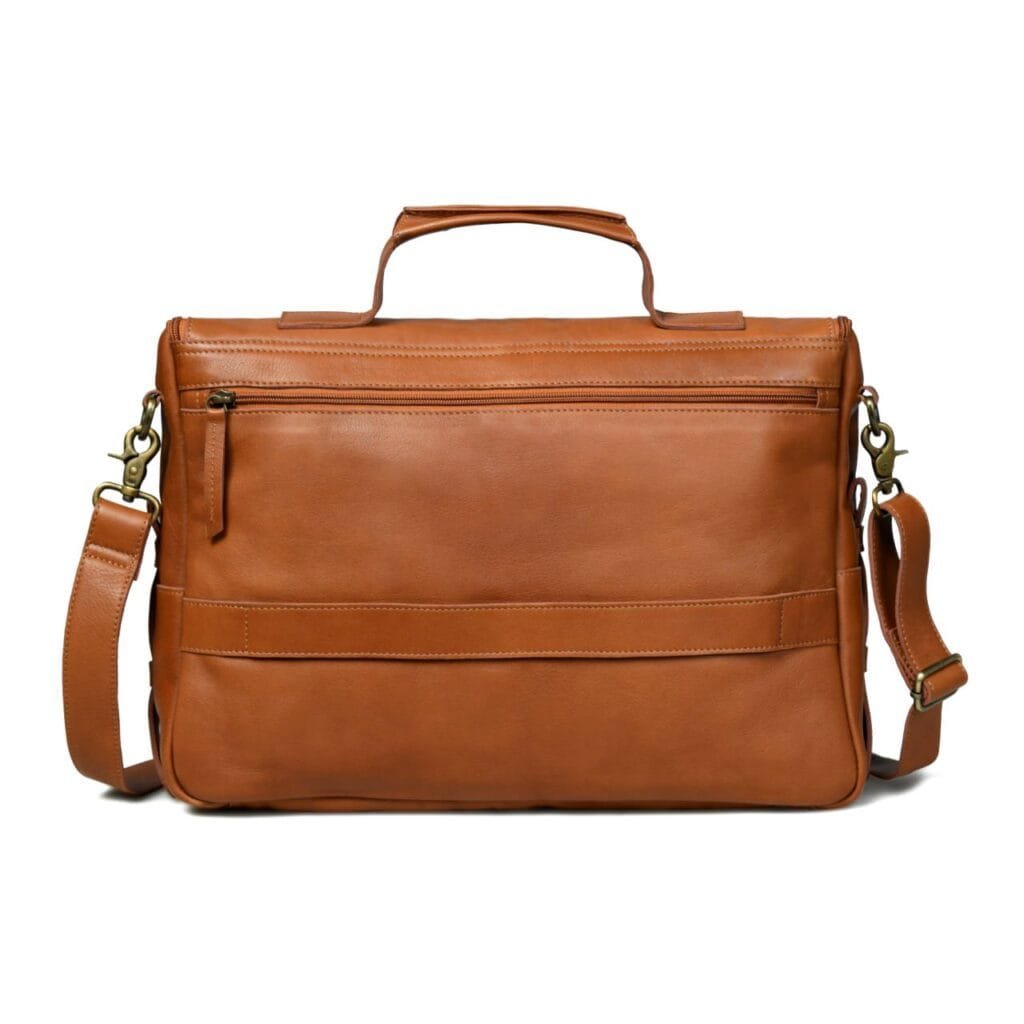 Tan Cowhide Full Grain Leather Bag for Men - Image 4