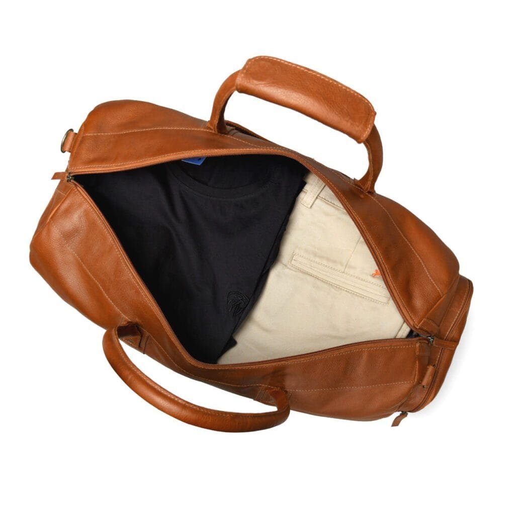 Cowhide Full Grain Leather Duffle Bag for Men - Image 6