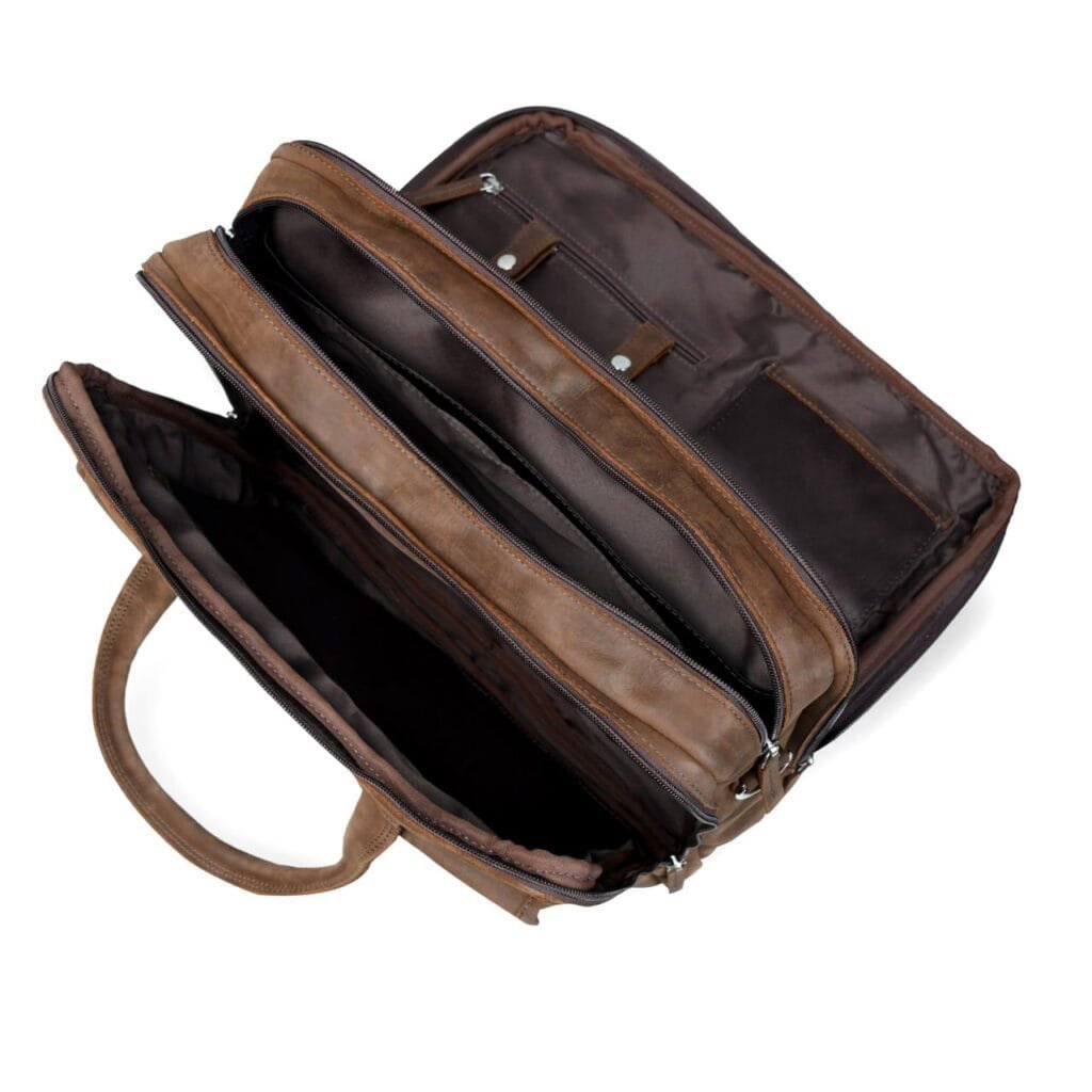 Full Grain Cowhide Leather Briefcase for Men - Image 4
